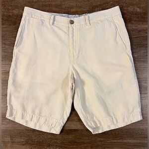 Tommy Bahama Shorts Men 32 Beige Slash Pockets Casual Golf Linen Silk Blend H18